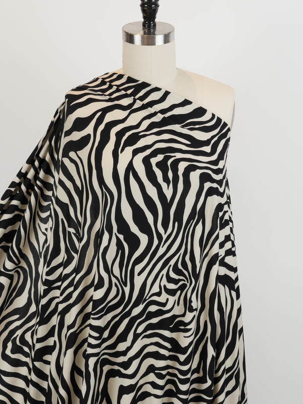 Large Scale Abstract Animal Print EcoVero Viscose - Black + White