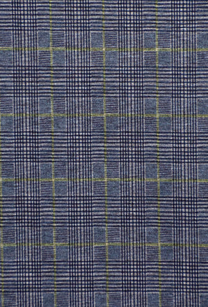 Ponte Print Knit - Blue Plaid