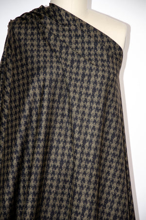 Ponte Print Knit - Gold Hounds Tooth