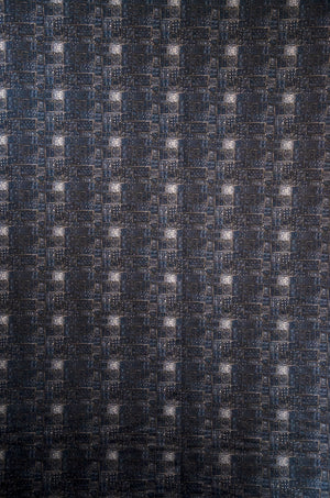 Ponte Print Knit - Blue/Grey Square
