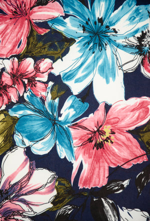 Scuba Print Knit - Navy Floral
