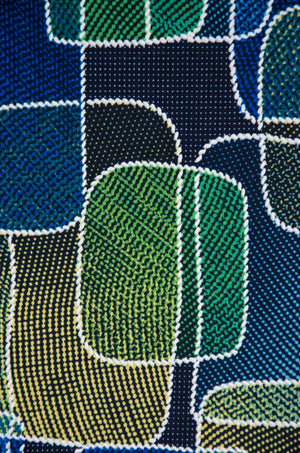Brazil Puff Jersey Knit - Emerald/Royal Print
