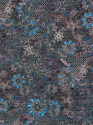 Poly/Rayon Sweater Knit - Topaz Print - Blue / Purple
