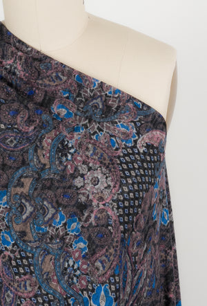 Poly/Rayon Sweater Knit - Topaz Print - Blue / Purple