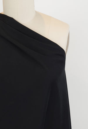 Brushed Cotton Sateen - Black (Stretch Woven)