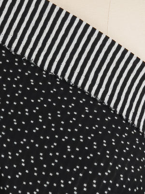 Poly Rayon Sweater Knit - Black Dot and Stripe (2 sided)
